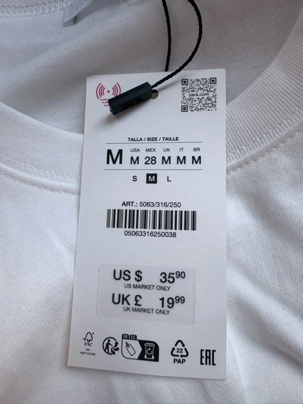 Puffed Hem White Shirt sz M - Picture 7 of 7